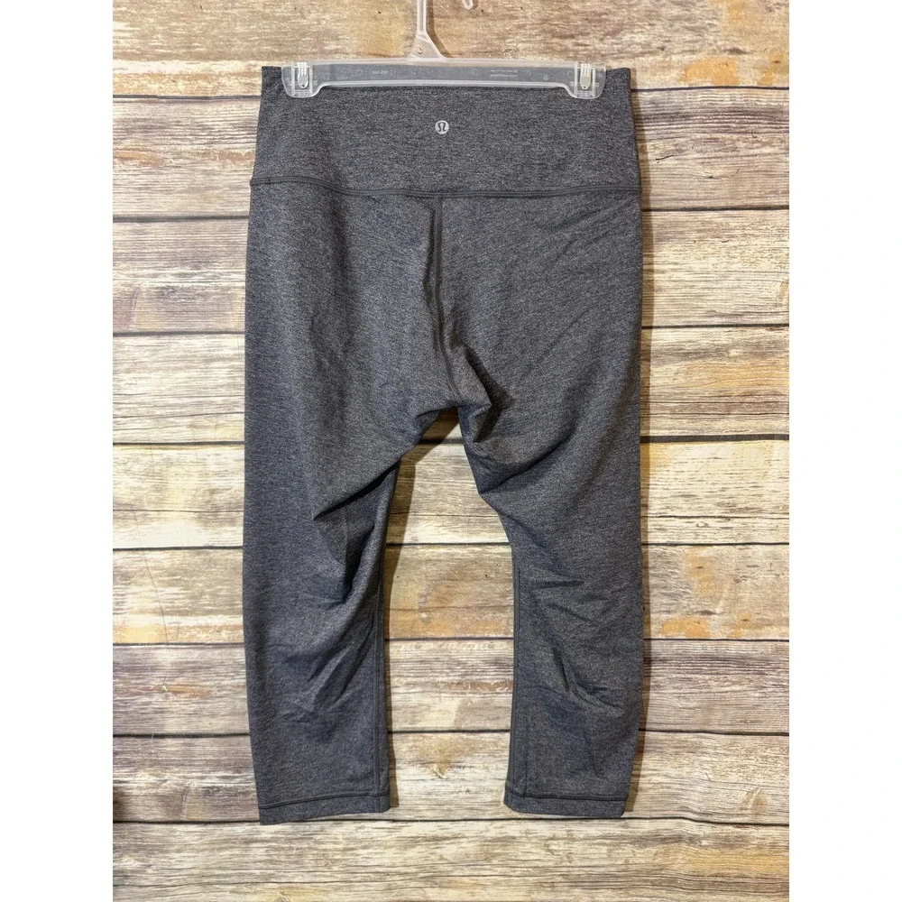 Lululemon Wunder Under‎ High Rise Crop Legging Pant Heathered Luon Size 10